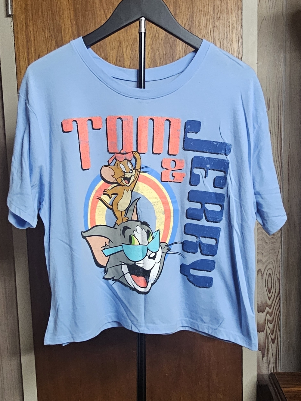 Love Tribe Tom & Jerry Graphic Tee Blue Juniors XL